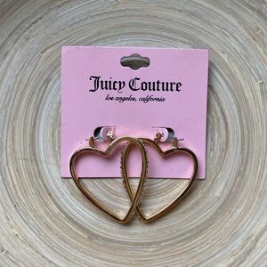 NWT Juicy Couture Gold Hoop Heart Shaped Earrings